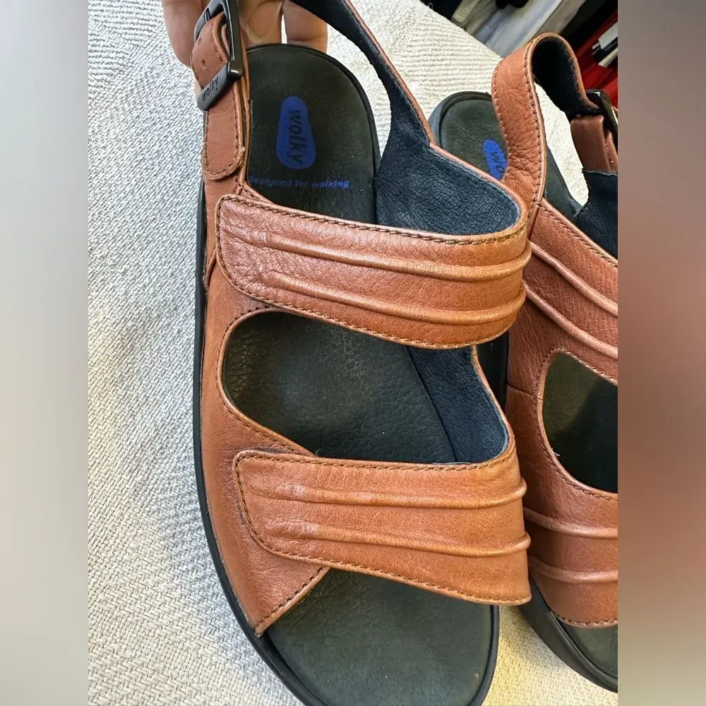 Wolky Sienna Mandalay Leather Sandals Comfort Size 38
